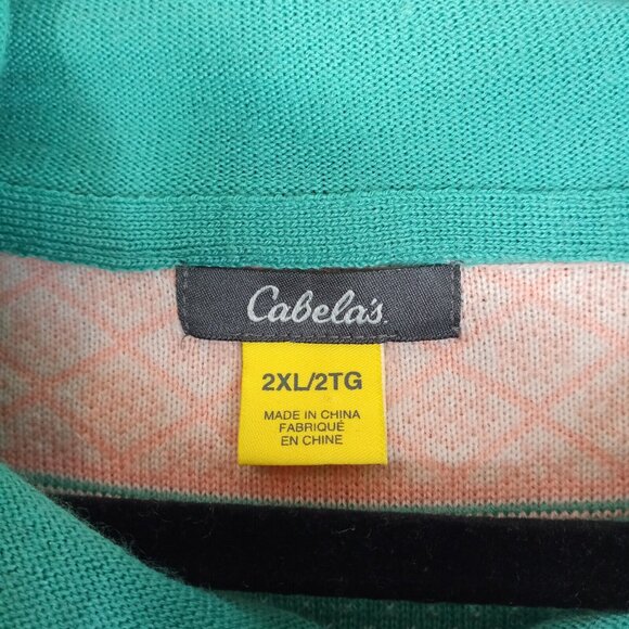 Cabelas Womens Sweater Size XXL Merino Wool Blend Pullover Long Sleeve Blue Pink - Picture 7 of 10